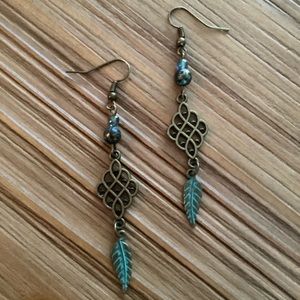 Long Patina Earrings.